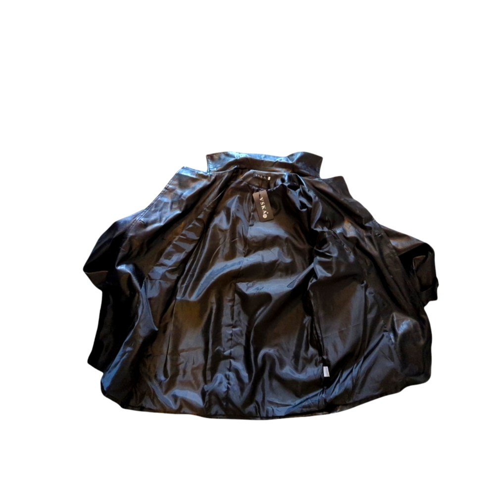 VSKA PU Feaux Leather Coat